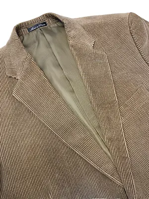 Zagato Corduroy Blazer Mens 44R Sport Suit Coat Jacket VTG Brown Cotton Button • $48.44