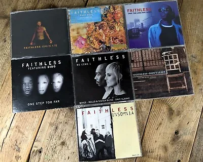 Faithless CD Single Bundle X7: We Come 1 I Want More God Is A DJ Insomnia • £19.95