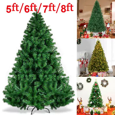 2.4M Artificial Christmas Tree Metal Stand Bushy Xmas Party Holiday Home Decor • $32.99