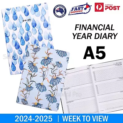 2024 2025 Financial Year Diary Week To View A5 Hard Cover Week To A Page Planner • $14.95