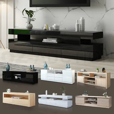 $145.95 • Buy Modern TV Stand Entertainment Side Unit 2 Doors Wooden Storage Cabinet Furniture