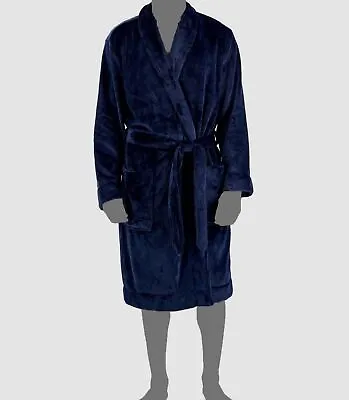$70 Club Room Men's Blue Fleece Self-Tie Pajama Robe Sleepwear Size L/XL • $22.78