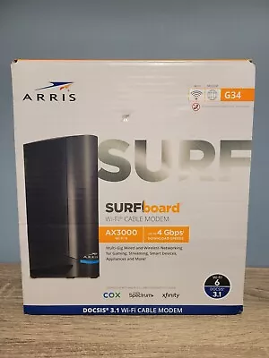 ARRIS Surfboard G34 DOCSIS 3.1 Gigabit Cable Modem & AX3000 Wi-Fi 6 Router • $90