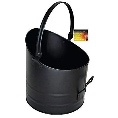 £18.99 • Buy Large Black Coal Scuttle Hod Bucket Fireside Fuel Heavy Duty Metal Hod Fire Side