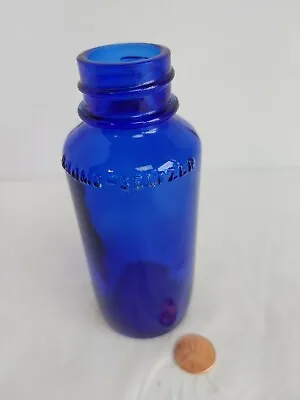 Vintage Colbalt Blue BROMO SELTZER Glass Bottle Jar No Lid  #14502 • $7.90