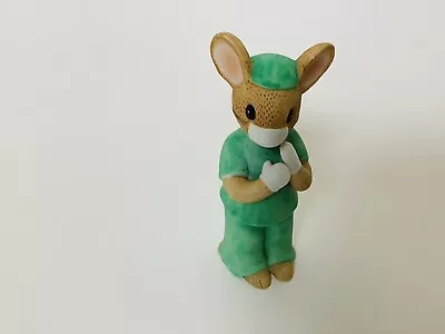 Enesco Vintage Mouse Scrubs Nurse Doctor Green Figurine Rare Porcelain HTF 3.5” • $22.99