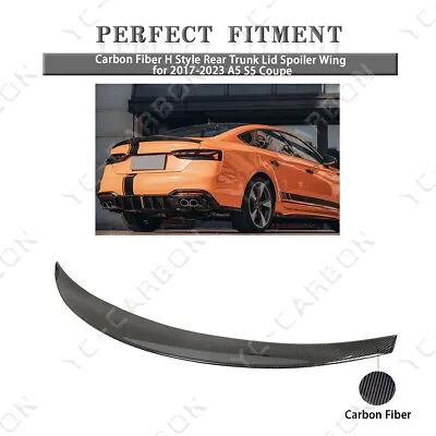Carbon Fiber H Style Rear Trunk Lid Spoiler Wing For 2017-2023 A5 S5 Coupe • $149