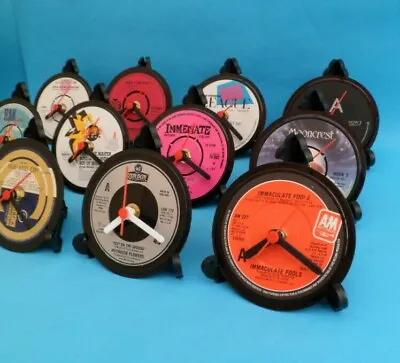 £17.85 • Buy Upcycled Vinyl Record DESK CLOCKS Each Made From An Actual Vinyl Record LIST H