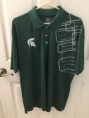 Michigan State Men's Size L Green Embroidered Golf Polo Shirt • $6
