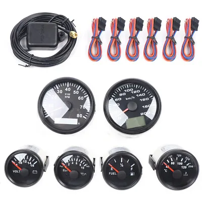 For Car Marine Boat Truck Gauges Classic 6 Gauge Set GPS Speedometer Waterproof  • $125.96