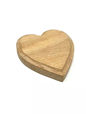 Solid Oak Heart Plaque Sign Blank Wooden Decoration Plinth Craft Stand • £13.99