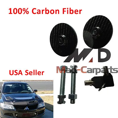 $23 • Buy Carbon Fiber Hood Pin Lock + Key For BMW 535I M3 Mustang Nissan 300ZX Sunbird