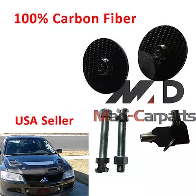 Carbon Fiber Hood Pin Lock + Key For BMW 535I M3 Mustang Nissan 300ZX Sunbird • $20