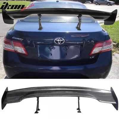 Universal 57  JDM Racing GT RS Carbon Fiber Rear Trunk Spoiler Wing W/Bracket CF • $229.99