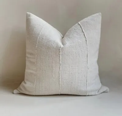 African Hand Woven Cotton Cushion Cover Handmade Neutrals Cosy 16 X 16  • £9.99
