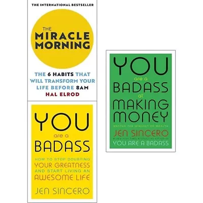 Miracle Morning You Are A Badass You Are A Badass At Making Money 3 Books Set • £19.99