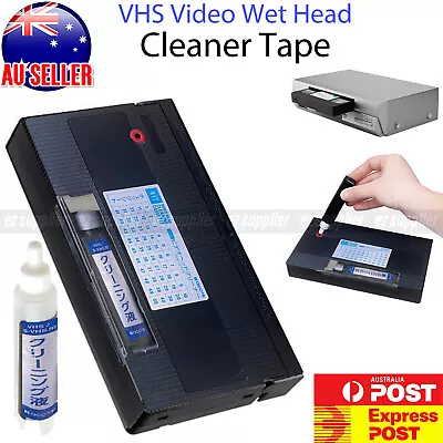 Video Head Cleaner Tape Cassette Wet System For VCR VHS Player HOT • $14.97