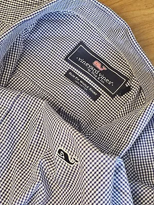 Vineyard Vines Slim Fit Men's Small Button Down Long Sleeve Geometric Gingham • $18