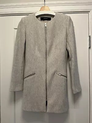 Zara Women Light Gray Long Line Pea Coat Small • $28