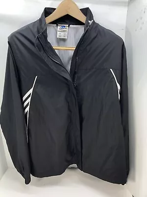 Adidas Wind Breaker Vented Track Jacket Mens XL Black Full Zip Free Shipping • $22.46