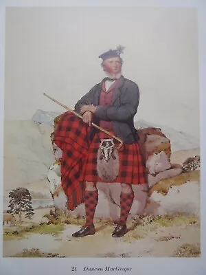 £15.95 • Buy Highlander Regalia Clan Print 21 Rob Roy Tartan Kilt Duncan MacGregor Dated 1868