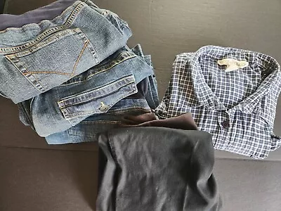 Size XL Maternity Casual Clothes Lot Motherhood Oh Baby Duo Top Jeans • $9.99