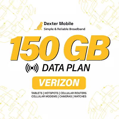 150GB Data Plan On Verizon Network With SIM | Tablet | Hotspot | Router & More • $80