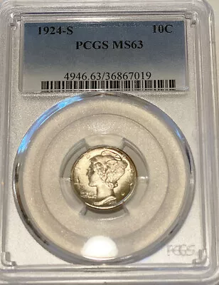 1924 S PCGS MS63 Mercury Dime  • $122.51