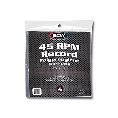 100 Vinyl 45 RPM 7 Record Poly Outer Sleeves 2 Mil New Black • $10.74