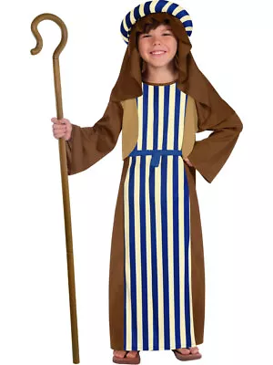 Child Joseph Fancy Dress Costume Christmas Innkeeper Nativity Kids Boys Shepherd • £15.99