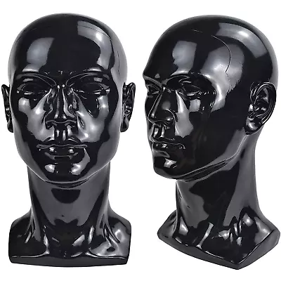 Ba Sha PVC Mannequin Head Black Male Manikin Dummy Stand Model Display Hat Sc... • $38.01