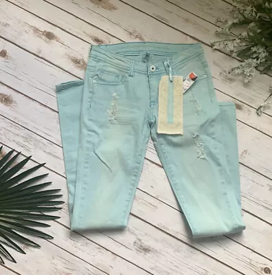 NWT Mint Green Women Distressed Skinny Jeans  • $15