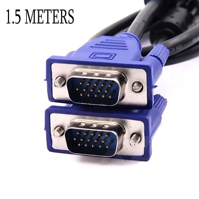 £2.80 • Buy VGA SVGA 15 Pin High Resolution 1.5 Meter Cable PC To TFT Monitor LCD TV Lead UK