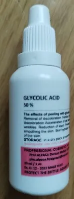 Glycolic Acid 50 %  30 Ml - Cosmetic Peel - Wrinkle Pore + Low Price   • $10.61