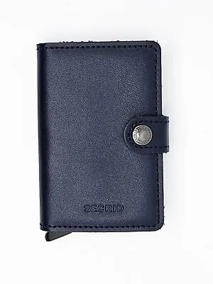 Secrid M-Navy Men's Mini Wallet NEW Genuine Leather RFID Safe Max 12 Cards • $45.99