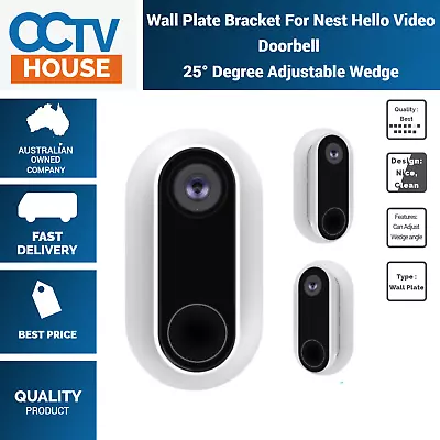 Wedge Wall Plate For Hello Nest Doorbell 25 Degree Wedge Australian Version • $26.79