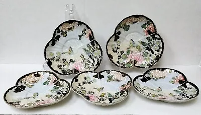5 Antique Dessert Plates By A A Vantine & Co Hand Painted Birds Butterflies 6 In • $70