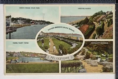 Vintage Postcard Felixstowe North Shore New Cliff Gardens Model Yacht Pond • $16.85