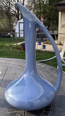 Van Briggle Blue Spouted Drip Glaze Pitcher Ewer Vase Colorado Springs 80s MCM • $74.99