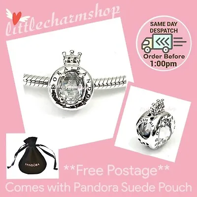 $91.70 • Buy NEW Authentic PANDORA Sterling Silver Sparkling Crown O Charm - 798266CZ RETIRED