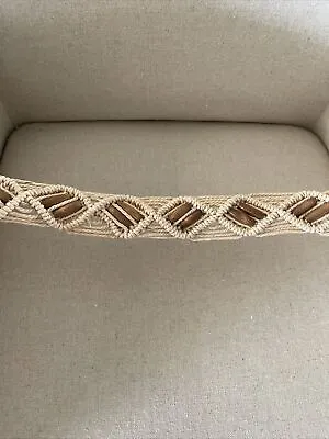 Women's VTG Boho Hippie Style Beige/Tan Macrame Belt W/ Fringes M/L 62” • $17