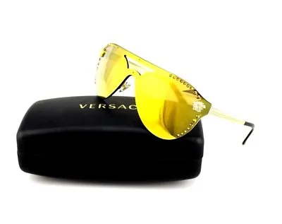 $399.95 • Buy RARE New VERSACE Gold Studs Mirror Lens Metal Sunglasses VE 2161-B 12527P 434433