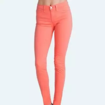 J BRAND Coral Peach 811 MID RISE SKINNY LEG IN KUMQUAT Soft Brushed Jeans 28 • $16.99