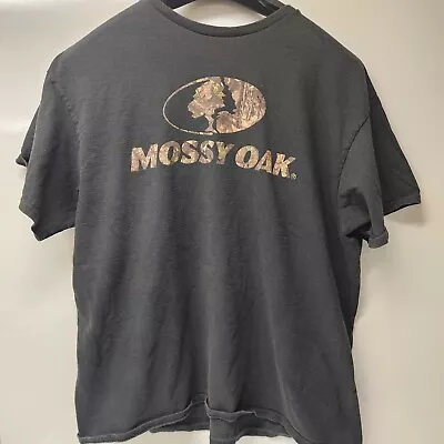 Mens Mossy Oak Camo Logo Black Cotton T-Shirt - Size XL Delta Pro Weight  • $5.99