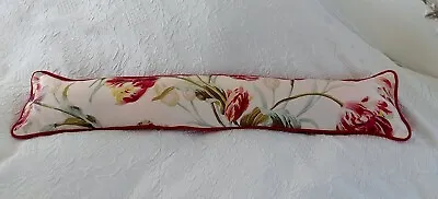 Laura Ashley Draught Excluder GOSFORD CRANBERRY Silk FABRIC 32  Piped  • £22