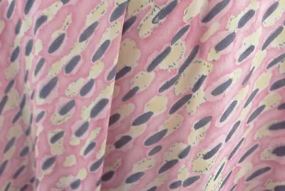 Rem 3 Mtr  Abstract Pink Floral Print Polyester Silky Koshibo Dress Fabric • £7.98
