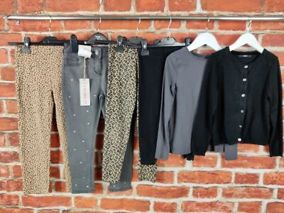 £14.99 • Buy GIRLS BUNDLE AGE 6-7 YEARS NEXT M&S Etc JEAN LEGGINGS CARDIGAN TOP LEOPARD 122CM