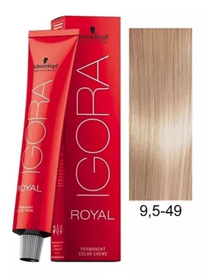 SCHWARZKOPF PROFESSIONAL IGORA ROYAL HAIR COLOUR 95-49 NUDE 60mL DYE SALON • $22.95