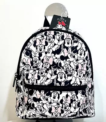 DISNEY Minnie Mouse Backpack Pink Black & White Character Shoulder/Purse/Bag NWT • £48.33