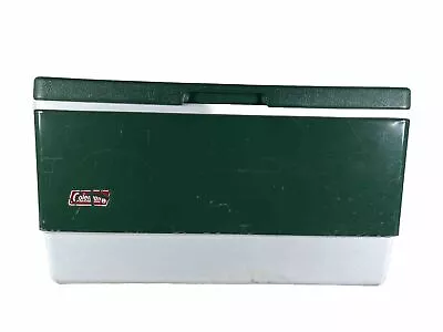 Vintage 1982 Coleman Metal & Plastic Insulated Cooler Green & White • $49.95